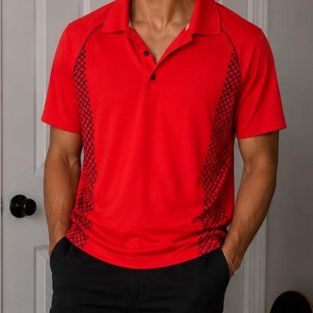 Adidas golf clubmaster red polo